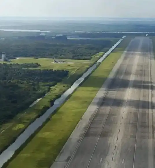 View of the Space Shuttle runway area from a USATS air tour