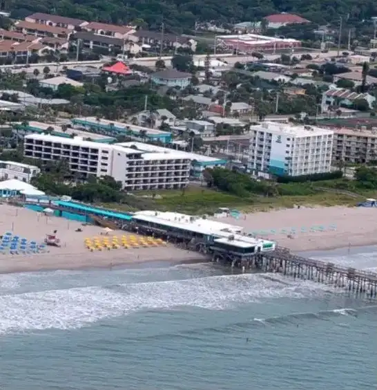 Cocoa Beach shoreline seen from the Buzz The Beach air tour
